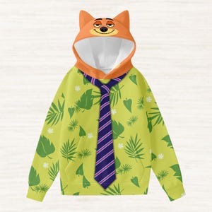 Nick Wilde Cosplay Hoodie With Ears, Disney Zootopia Costume Shirt, Animal Kingdom Hoodie, Disneybound Hoodie, Fun Christmas Gifts
