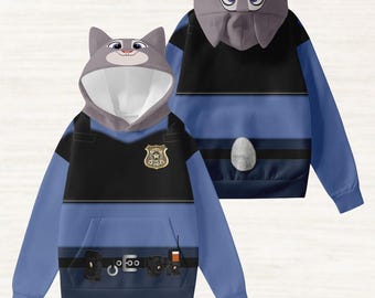 Sudadera con orejas de Clawhauser, disfraz de Zootopia de Disney, sudadera con capucha de Animal Kingdom, sudadera con capucha de Disneybound, regalos navideños divertidos