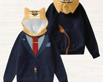 Sudadera con orejas de cosplay del alcalde Corazón de León, camiseta de disfraz de Zootopia de Disney, sudadera con capucha de Animal Kingdom, sudadera con capucha de Disneybound, regalos navideños divertidos