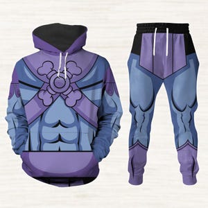 Skeletor Cospaly Hoodie Jogger, Skeletor He Ma Costume 3D Hoodie Pants, Halloween Masters Of The Universe Shirt, Skeletor Outfit Gift