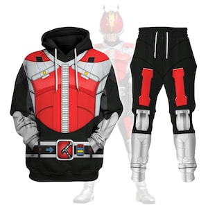 Weihnachten Kamen Rider Den-O Hoodies Cosplay Hoodie, Weihnachten Mighty Morphin Sweat Pants, Weihnachten Kamen Rider T-Shirt, Geschenk für Superhelden Fans