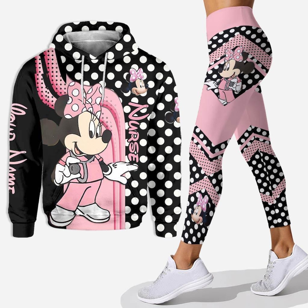 Personalized Minnie Mouse Hoodies, Minnie Yoga Pants, Disney Movie Hoodie, Leggings For Women, Minnie Nurse Hoodie, Gift For Her Trendy Fashion