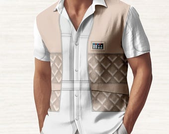 Camisa con botones para cosplay de Leia Organa, camisa hawaiana de Star Wars, pantalones cortos Galaxy's Edge para hombre, camisa de disfraz de princesa Leia para mujer