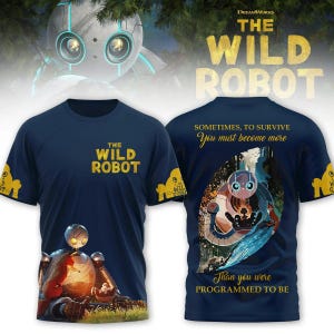 Koszulka Wild Robot, Bluza z kapturem Wild Robot Movie, Bluza z kapturem Wild Robot Cartoon, Koszulka dla fanów Robot Movie, Prezent dla miłośnika robotów, Prezent dla niego