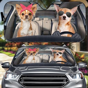 Chihuahua Auto Car Sunshade, Cute Dog Sun Shade For Car, Funny Car Windshield Cover, Pet Love Sun Visor Car, Car Cover For Dog Lover