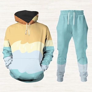 Radley Heeler Cosplay Hoodie Jogger, Rad Heeler Kostüm 3D Shirt, Onkel Blauer Hund Familie Hoodies, Onkel Rad Hose, Cartoon Blauer Hund Geschenk