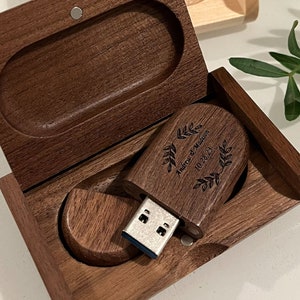 Custom USB Flash Drive | Wedding Usb Drive And Box |Wedding Memory Box Gift | USB Keepsake Case | Couple Gift |Personalized Wood Storage Box