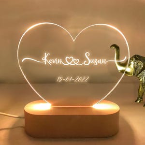 Personalized LED Heart Name Lamp | Custom Couple Night Light | Wedding & Anniversary Gift | Romantic Bedroom Decor | Valentine’s Day Present