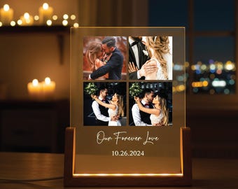 Personalized Photo Night Light Plaque,Couple Photo Lamp, Anniversary Gift, Custom Led Night Light, Christmas Gift for Her Him Family Friends