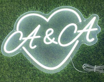 Letrero de neón personalizado / Letrero de neón / Letrero de boda / Letreros de neón con nombres / Decoración del hogar / Regalos personalizados / Regalos para damas de honor / Letrero de neón para dormitorio
