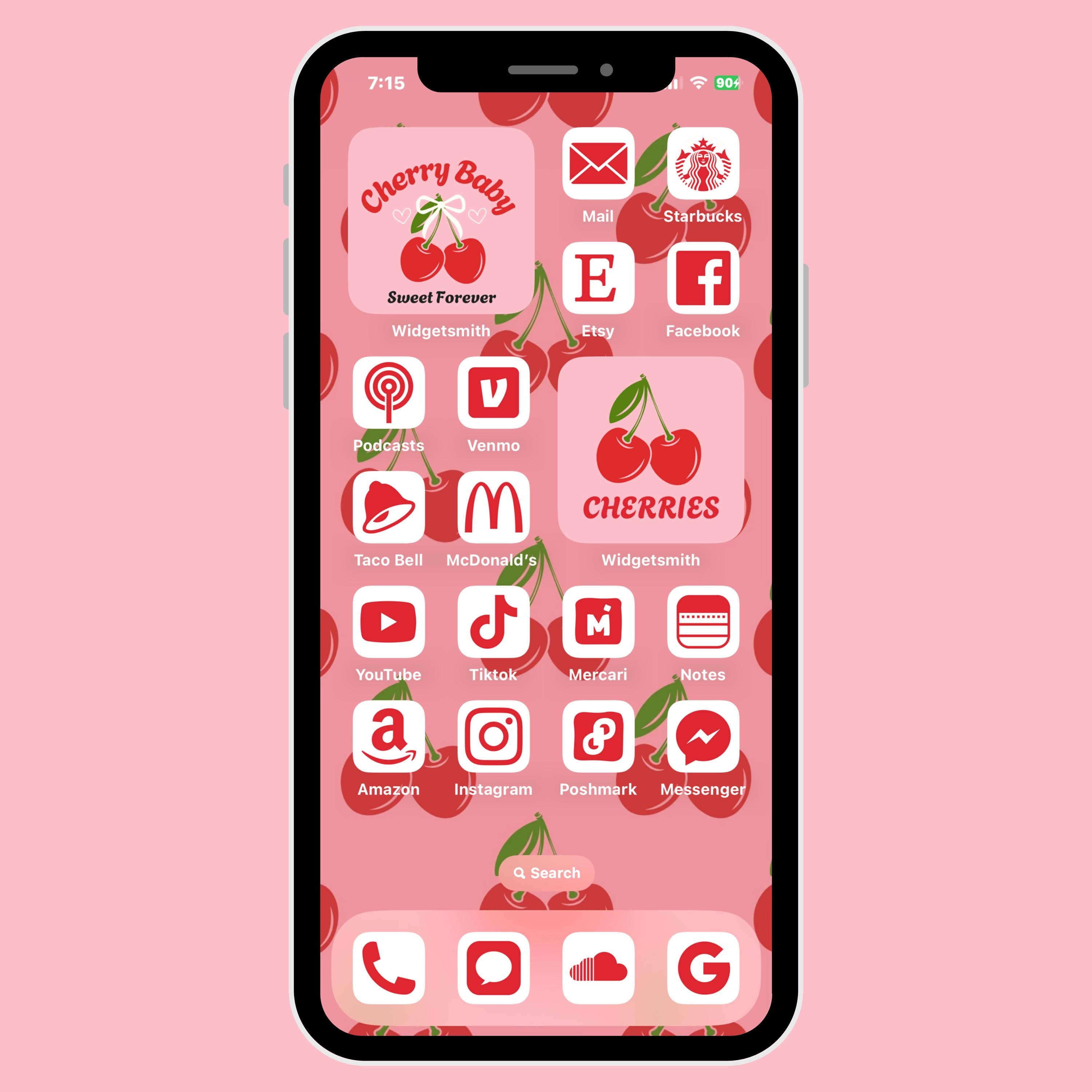 Cherry Baby App Icon Pack: Ios Theme (digital Download) - Etsy