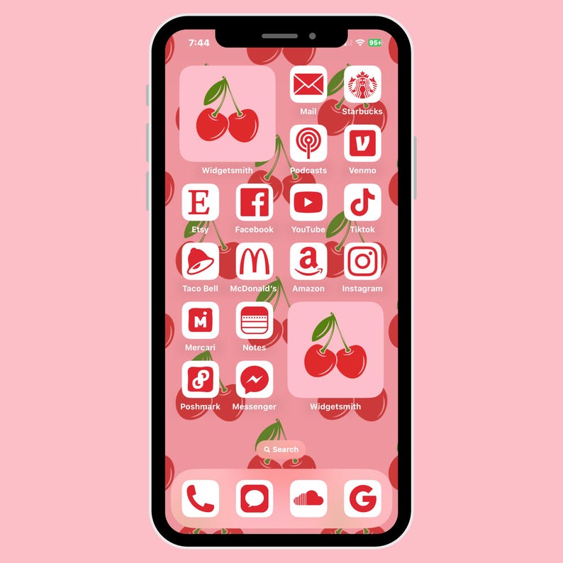 Cherry Baby App Icon Pack: Ios Theme (digital Download) - Etsy