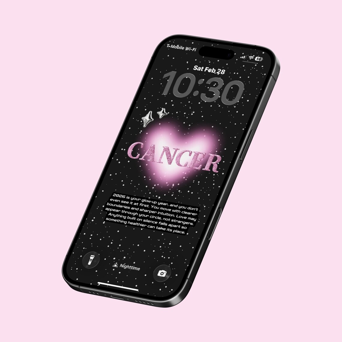 Custom Zodiac Wallpaper 2026, Horoscope, Cosmic Stars Lock Screen ...