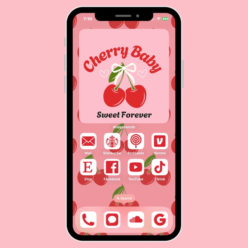 Cherry Baby App Icon Pack: Ios Theme (digital Download) - Etsy