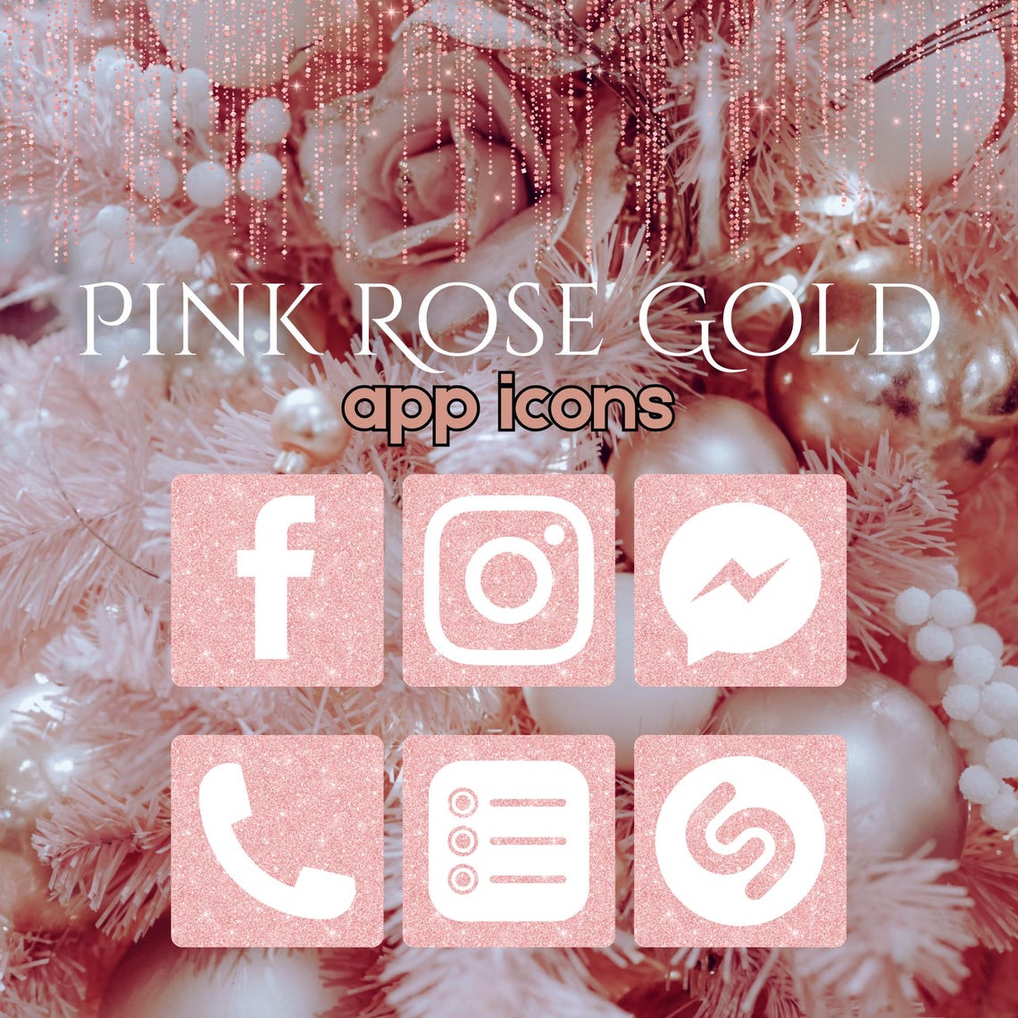 Pink Rose Gold Custom App Icons | 150 App Icons for Ios | Pink Rose ...