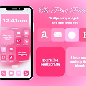 The Pink Palette Theme | Pink Widgets | Pink Wallpapers | Pink iOS App Icons