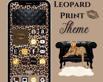 Leopard Print App Icons - iPhone Home Screen Theme (Digital Download)