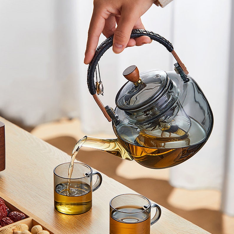 Glass Teapot Thickened Heatresistant Teapot Steaming and Cooking Dual