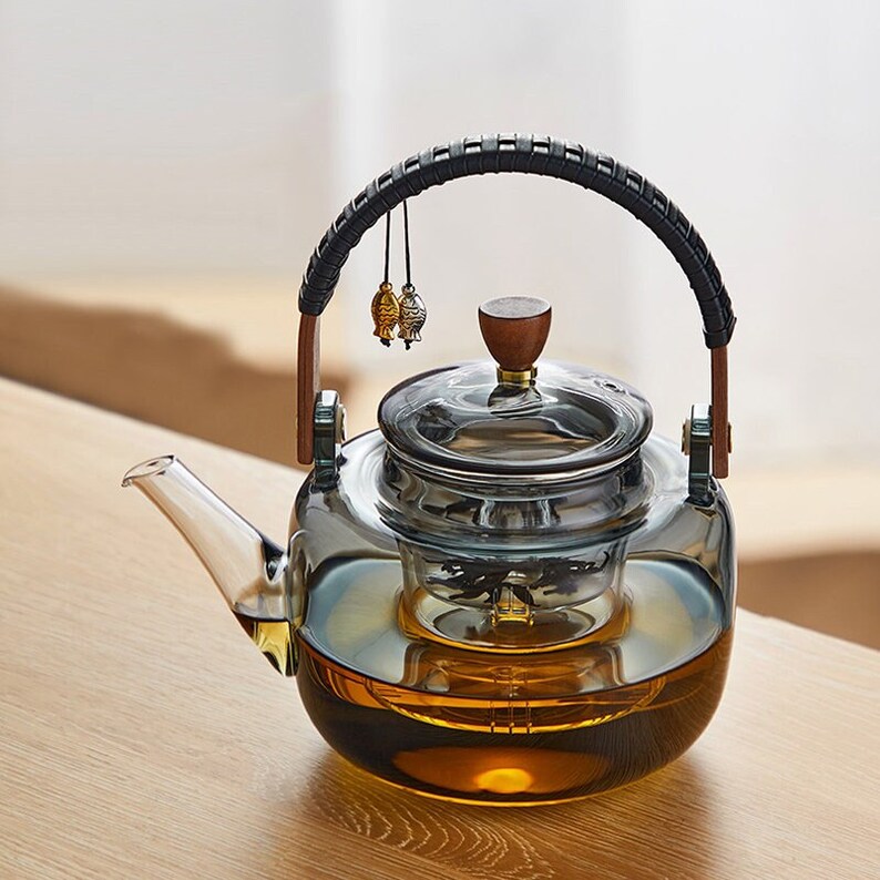 Glass Teapot Thickened Heatresistant Teapot Steaming and Cooking Dual