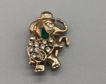 Vintage Silver Tone Elephant Brooch | Vintage Silver Tone Elephant Brooch | Animal Brooch Pin | Vintage Sparkly Elephant Brooch | 1178