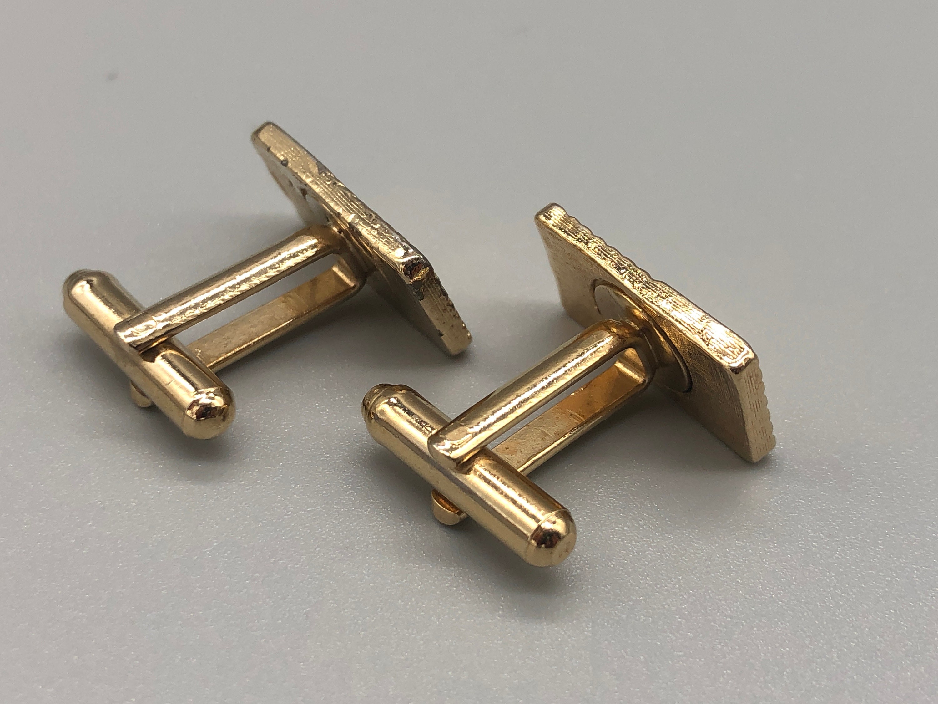 Boutons De Manchette Vintage Dorés B4 - Occasion, Sans Marque, Parfaits Pour Un Look Rétro