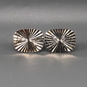 Vintage Gold Tone Diamond Cut Textured Cufflinks | Vintage Rectangle Cufflinks | Textured Gold Tone Cufflinks | Men’s Jewellery | 1422