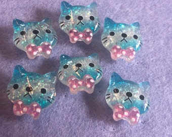 Sparkly Cat Push Pins | Blue Cat Pushpins | Cat Tacks | Animal Cork Board Tacks | Cork Board Pins | Notice Board Pins | Reminder Board