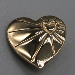 Vintage Variety Club Gold Tone Heart Brooch | Small Vintage Gold Tone Heart Brooch | Gold Heart Pin | Vintage Small Heart Brooch | 1208