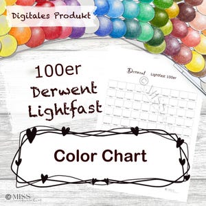 100er Derwent Lightfast Color Chart PDF / Jpeg Download