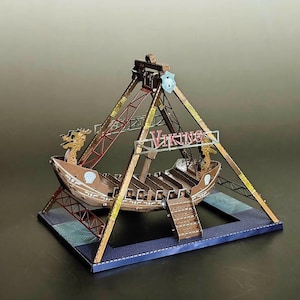 Wikinger Schifffahrt Metallbausatz - 3D Laser-Cut Puzzle für Vergnügungsparkfans