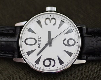 Montre Raketa Zero, montre à quartz, montre-bracelet Real 0, montre soviétique, montre blanche montre soviétique raketa