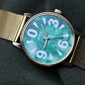 Watch Quartz ZERO, Real 0 wrist watch, Green Rocket watch