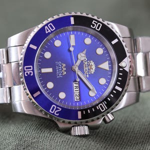 Vintage men&#39;s watch Orient automatic with calendar, large watch for men, waterproof watch, ORIENT MAKO