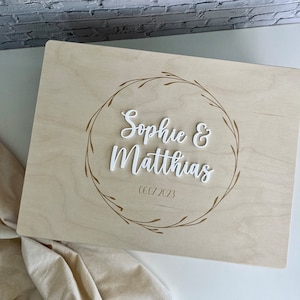 Wedding memory box / memory box small and large as a wedding gift / memory box couple personalized with acrylic lettering