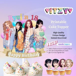Itzy Stickers Circle / Itzy Cake Topper / Itzy Sticker