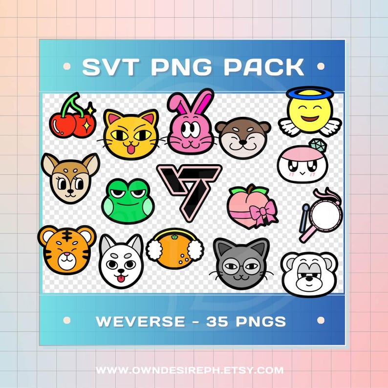Svt Color Fandom Seventeen SVT Stickers: Kpop PNG Clipart Pack (digital Download) - Etsy