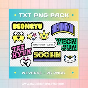 Tomorrow x Together (26) TXT Stickers High Quality Png | Digital Kpop Printable Clipart, Decals, Sublimation, Vinyl, Logo | Instant Download