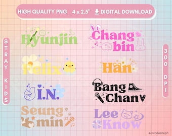 Stray Kids Skzoo PNG Vector Files: Kpop Star Stickers (Digital Download)