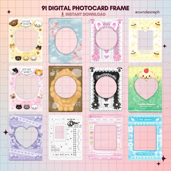 Kpop Photocard Frame PNG | Pastel Aesthetic Album Filler (digital