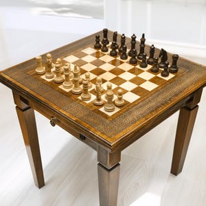 Classic Chess Table / Handmade Chess Figures