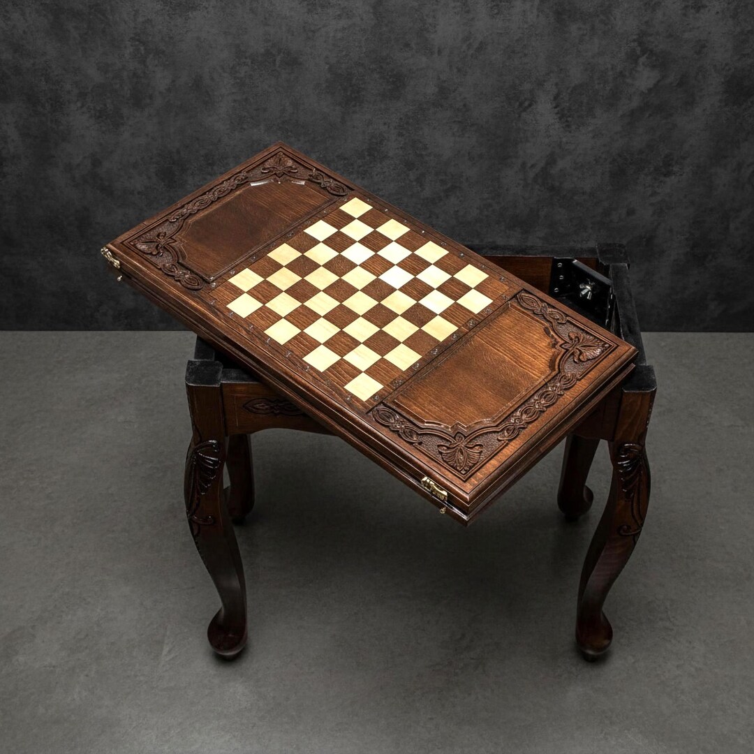 Backgammon Table, Chess Set / HANDMADE / 3 in 1 Board Games - Etsy
