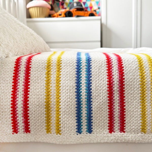 Posh Stripe Crochet Blanket Pattern Instant Download PDF, Texture Stripe Crochet Blanket, Stash Buster Crochet Blanket Pattern.