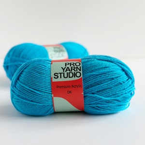 Türkis 100g Strick- und Häkelgarn, DK Doppelstrickgarn, leichtes Kammgarn, einfache Handhabung, maschinenwaschbar, trocknergeeignet, weiches Acryl