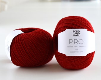 Rich Red Wool Yarn 50g, 100% Lambswool, Machine Knitting Yarn