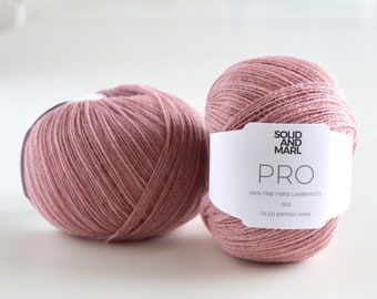 Warm Pink Pure Wool Yarn 50g, Pure British Lambswool, Knitting Yarn, Crochet Yarn, Lace Weight, Sock, 2 Ply, fingering weight, Pro Yarn