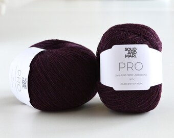 Dark Berry Lambswool Yarn: Lace & Sock Weight, 50g British Wool