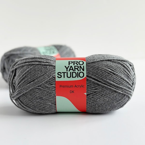 Dark Grey 100g Knitting and Crochet Yarn, DK Double Knitting, Light Worsted, Easy To Use, Machine Washable, Tumble Dryer Safe, Soft Acrylic