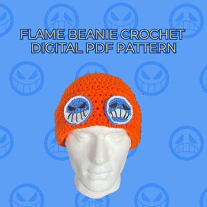 Flame Beanie Crochet Pattern – Pirate Inspired Hat – Digital PDF