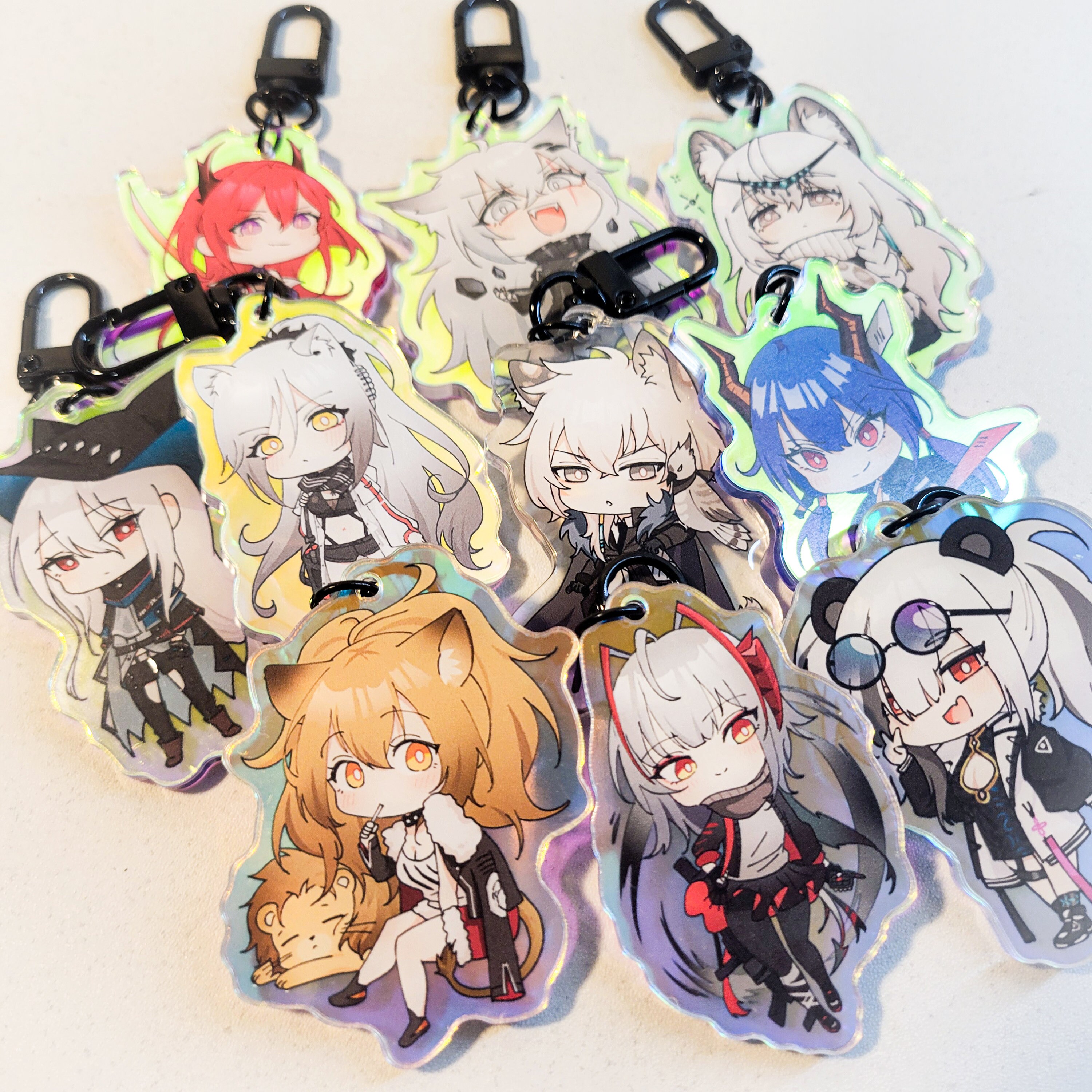 Arknights Keychains 10 Styles Holographic Keychain Surtr Schwarz Skadi ...