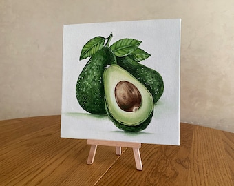 Original Avocado Painting - Kitchen Art Decor